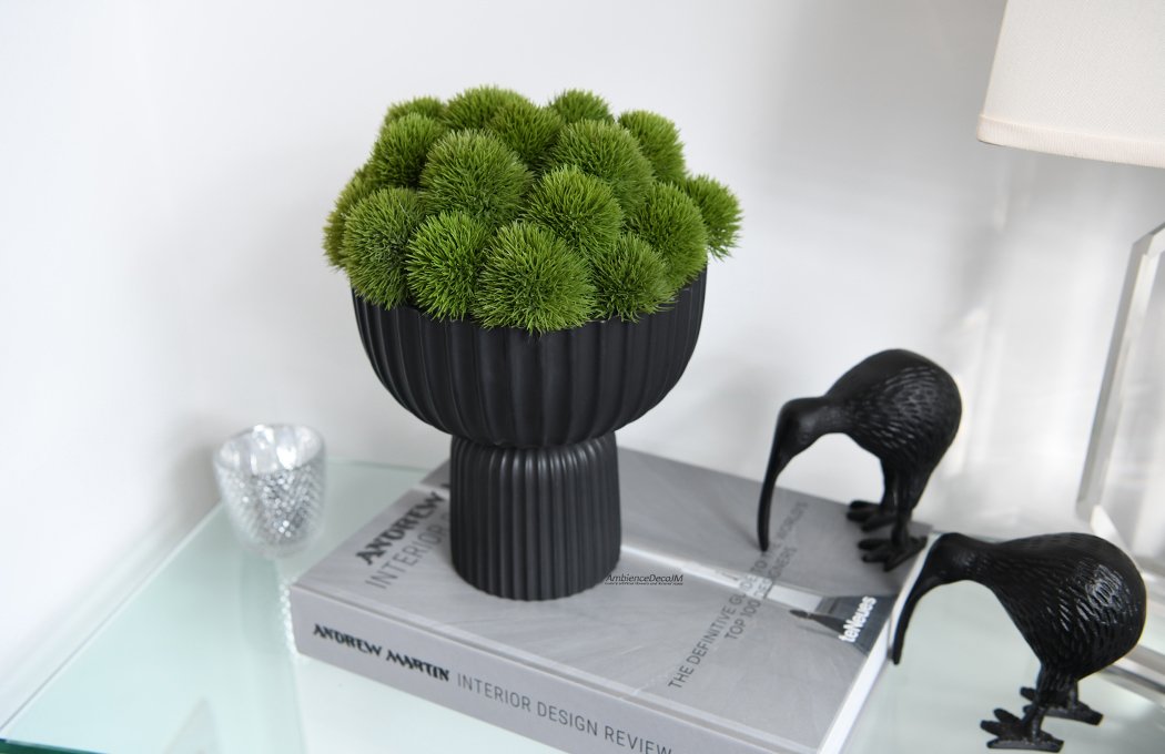 1eLuxurydianthusinblackfootedbowlLW Luxury Dianthus in Black Footed Bowl