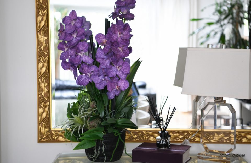 Artificial Vanda orchid arrangement