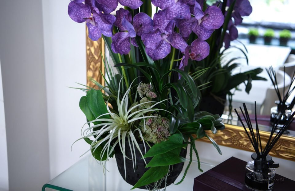 Artificial Vanda orchid arrangement