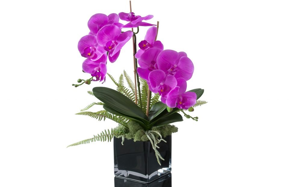 Luxury Real touch faux cerise pink orchids