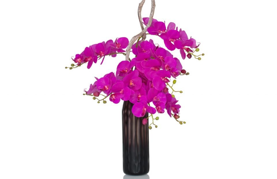 Hot pink artificial orchids