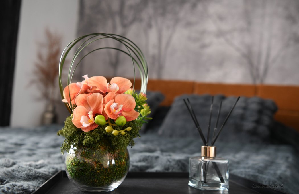 1bsmallorangeorchidarrangementLW Small Orchid Arrangement