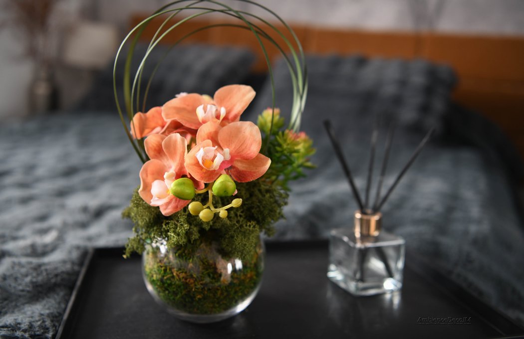 1csmallorangeorchidarrangementLW Small Orchid Arrangement