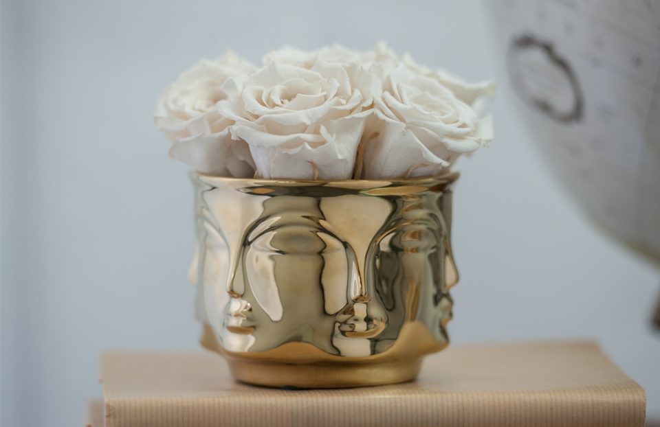 Infinity roses in a muse vase
