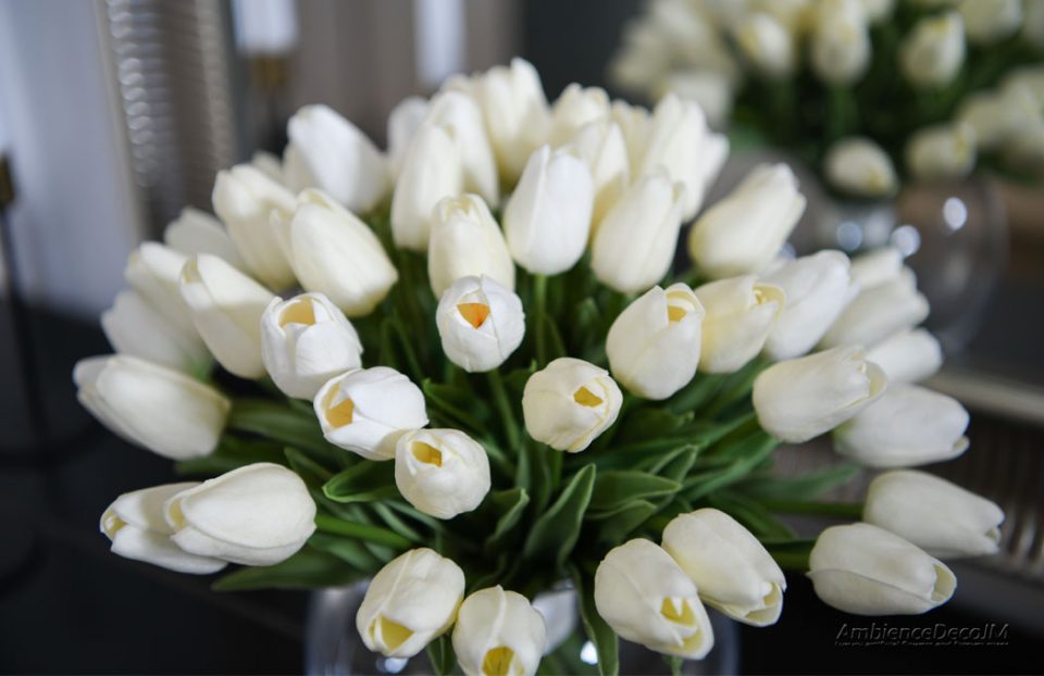 Real touch tulip arrangement
