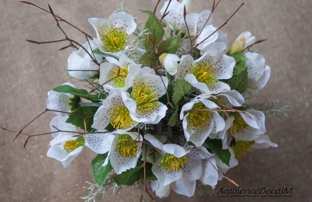 Hellebores Winter centerpiece Preserved Floral Arrangements & Silk