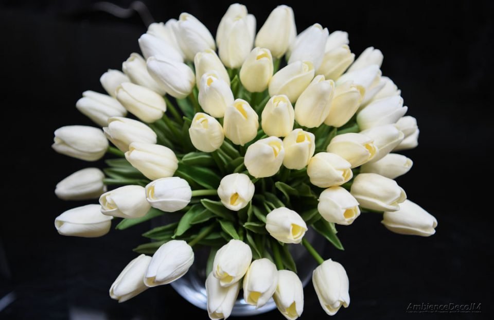 Real touch tulip arrangement