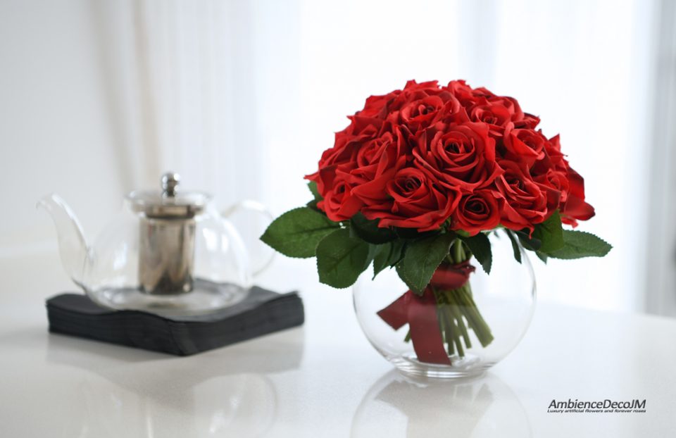 Red flower arrangement