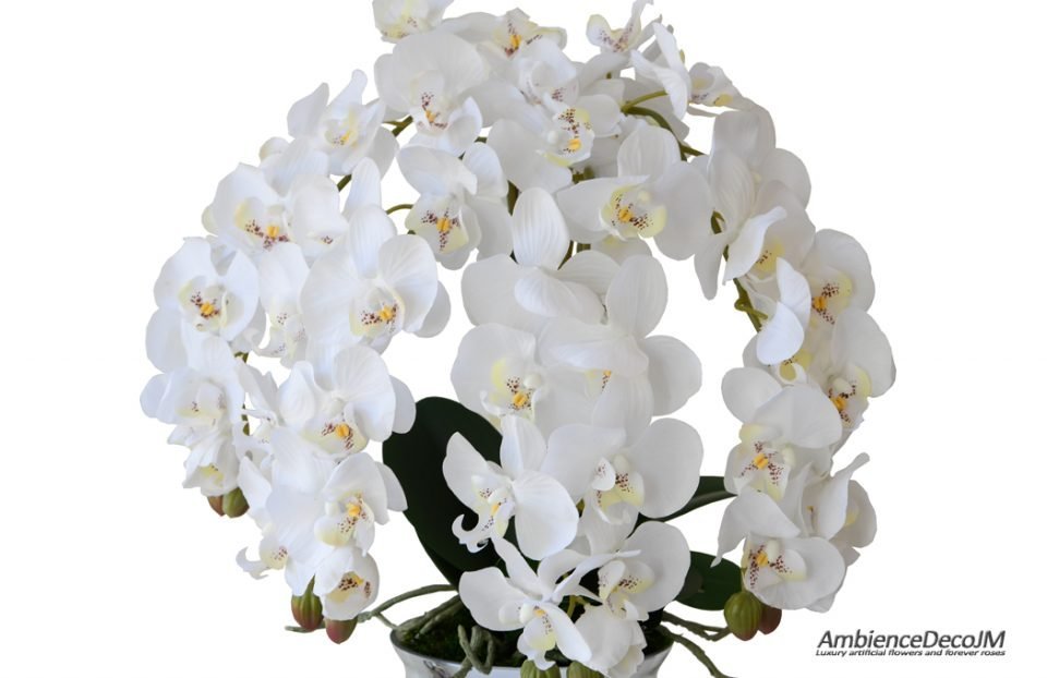 Lifelike orchid centerpiece