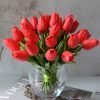 Real touch Red Tulips in a vase
