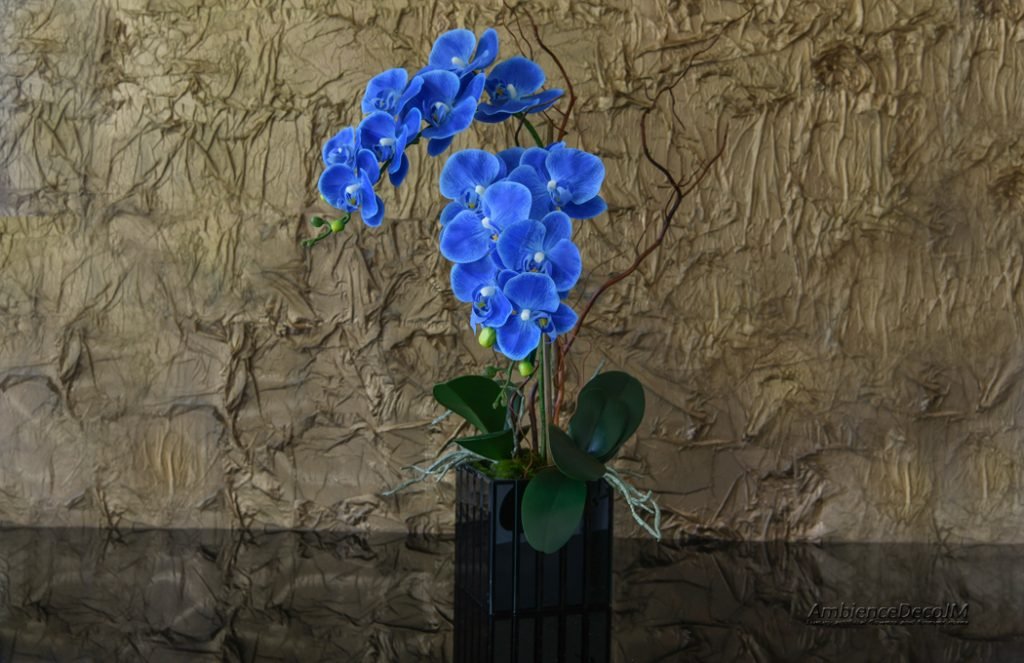 Artificial blue orchid arrangement Preserved Floral Arrangements