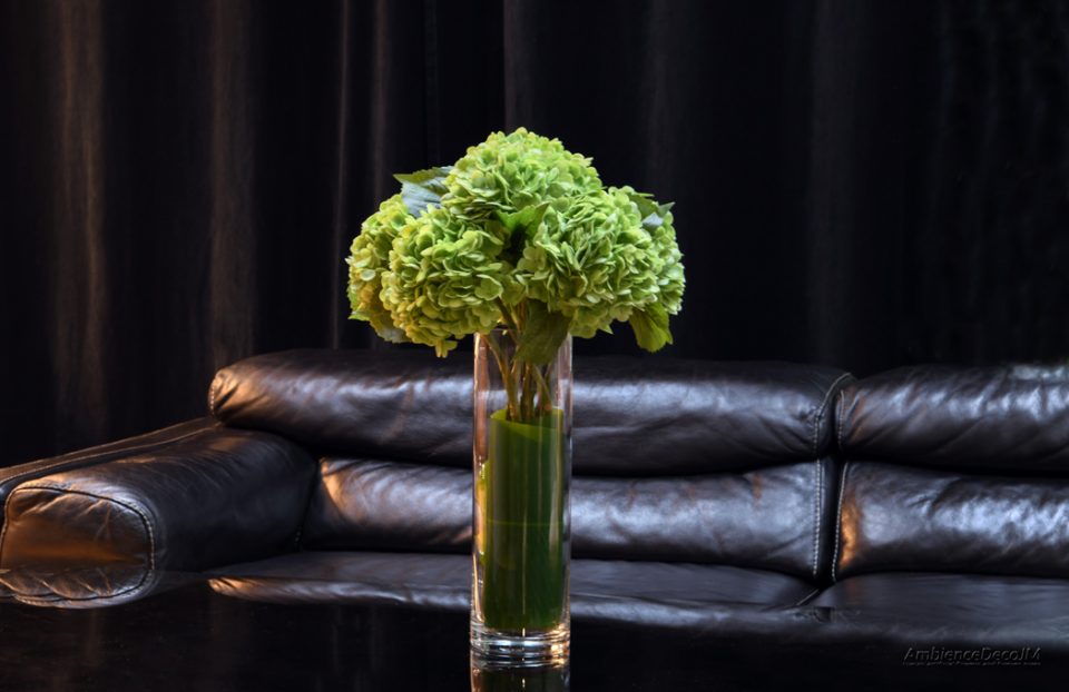 Real Touch Green Hydrangea arrangement