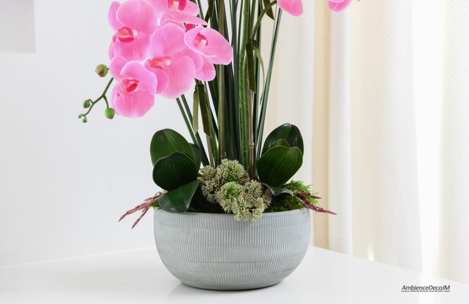 Pink orchid arrangement
