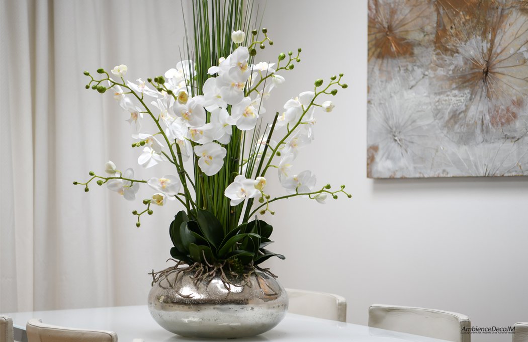 Orchid table arrangement | Preserved Floral Arrangements & Silk Flowers