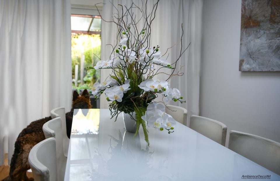 White Orchid Table Arrangement