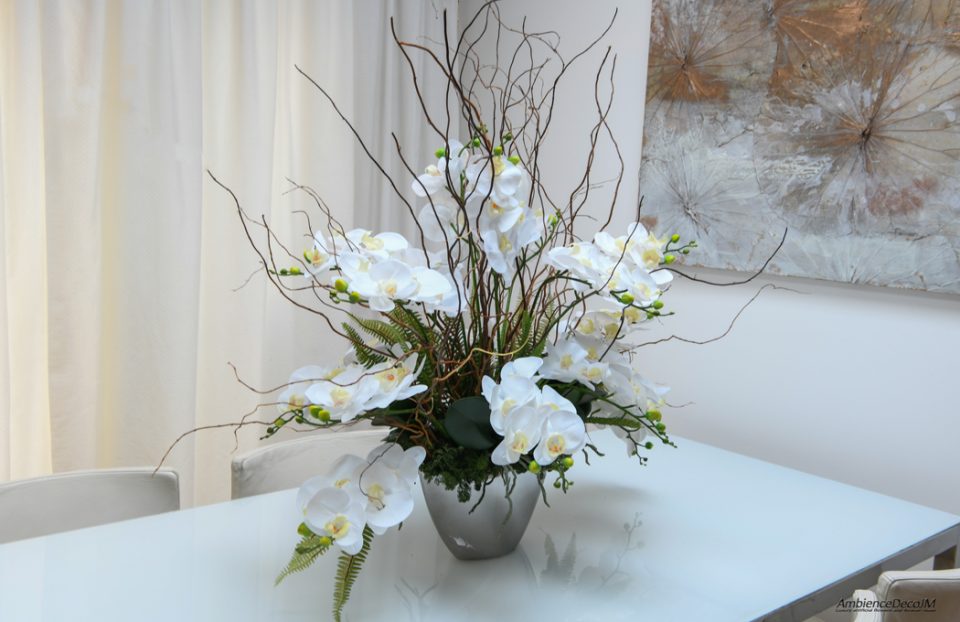White Orchid Table Arrangement