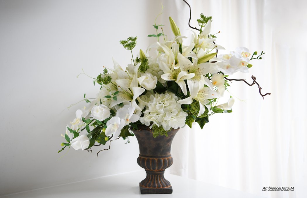 Urn flower arrangement