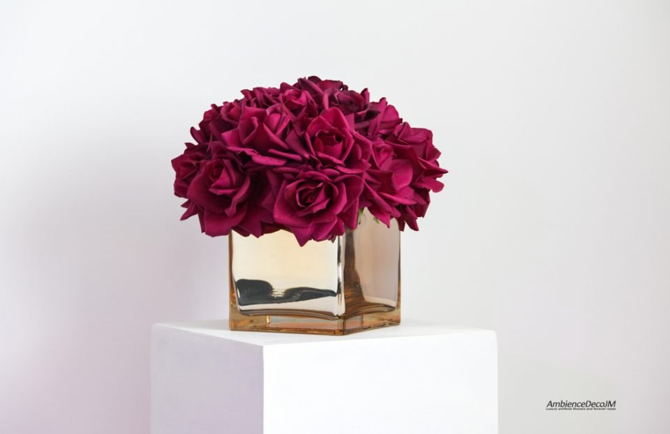 Realistic Fuchsia Rose Arrangement