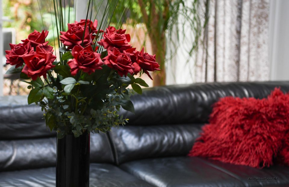 Tall Real Touch Red Rose Arrangement