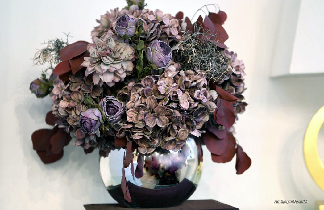 1bdriedlikepurplehydrangeaarrangementLW Purple hydrangea arrangement