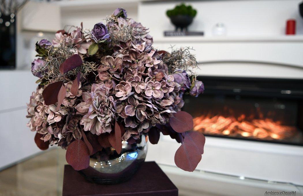 1edriedlikepurplehydrangeaarrangementLW Purple hydrangea arrangement