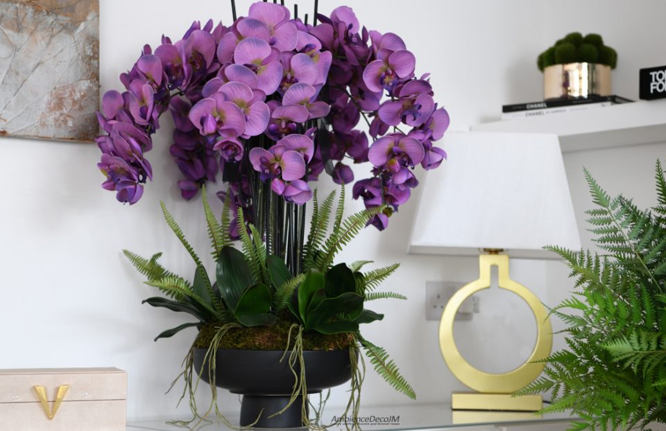 Silk Purple Orchid arrangement