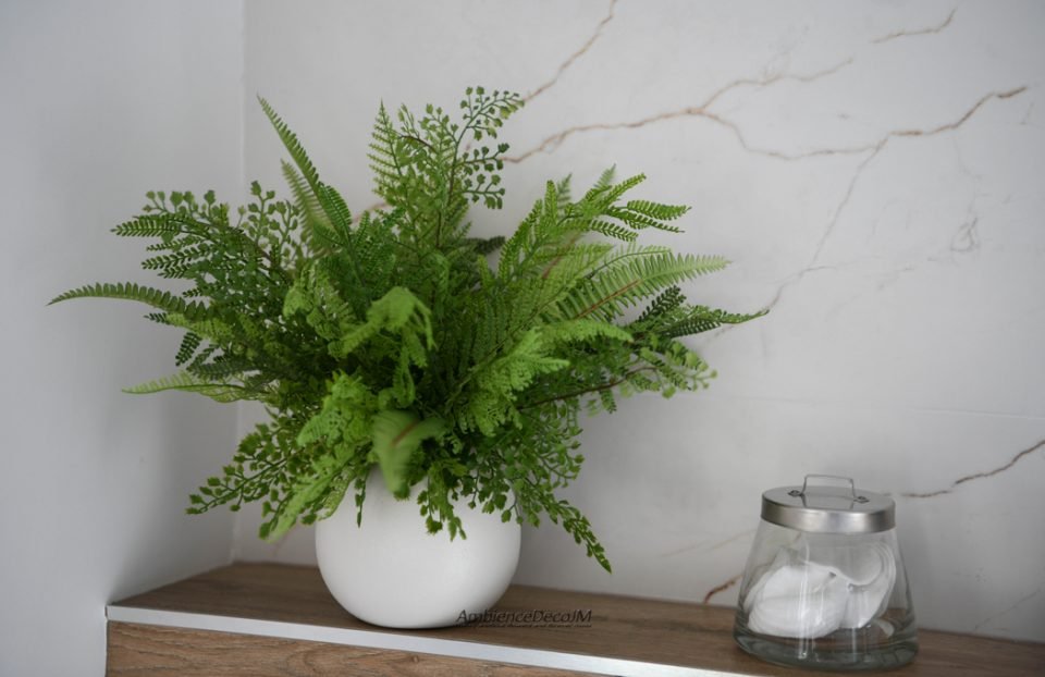 Realistic Ferns in a white vase