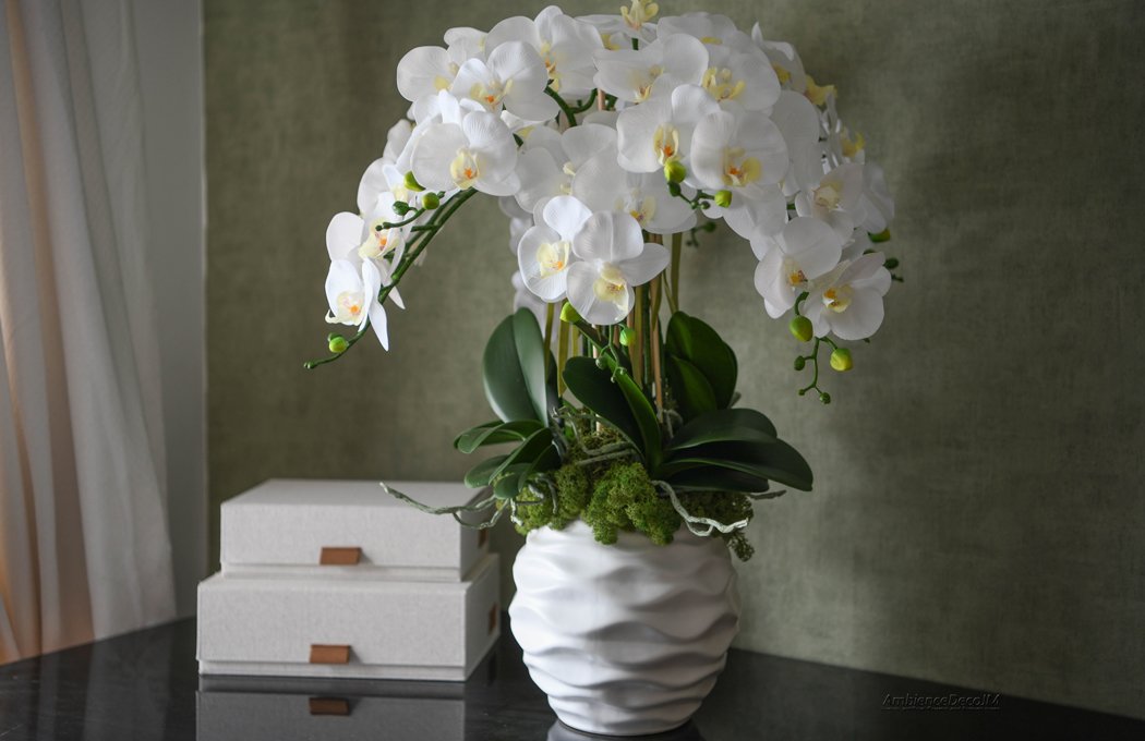 Console Table Orchid Arrangement